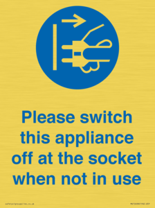 Please switch this appliance off at the socket when not in use